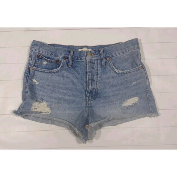 Madewell Pants - Madewell Relaxed Denim Jean Shorts Size 27 Distressed Cut Off High-Rise MC641